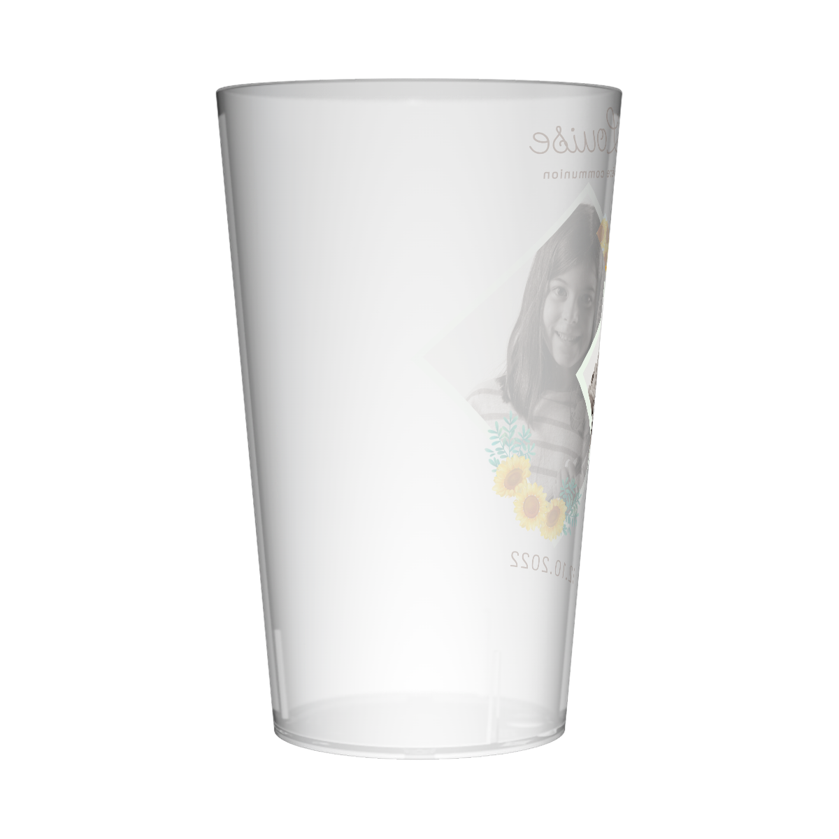 Gobelet personnalisé Communion Photo & Tournesols 2
