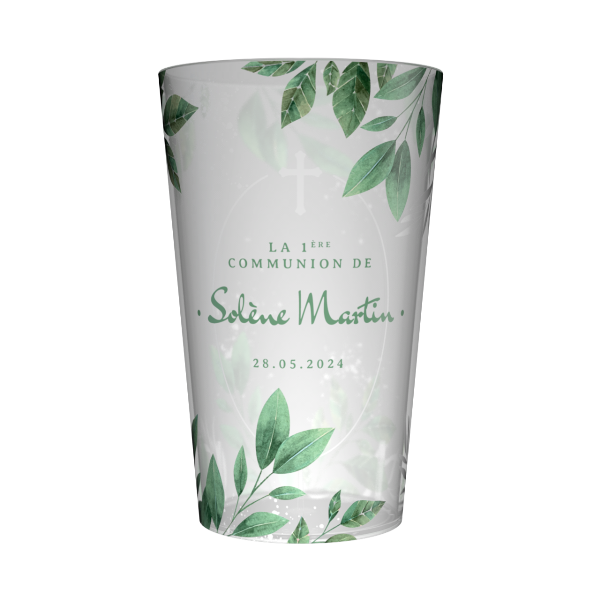 Gobelet personnalisé Communion Feuilles