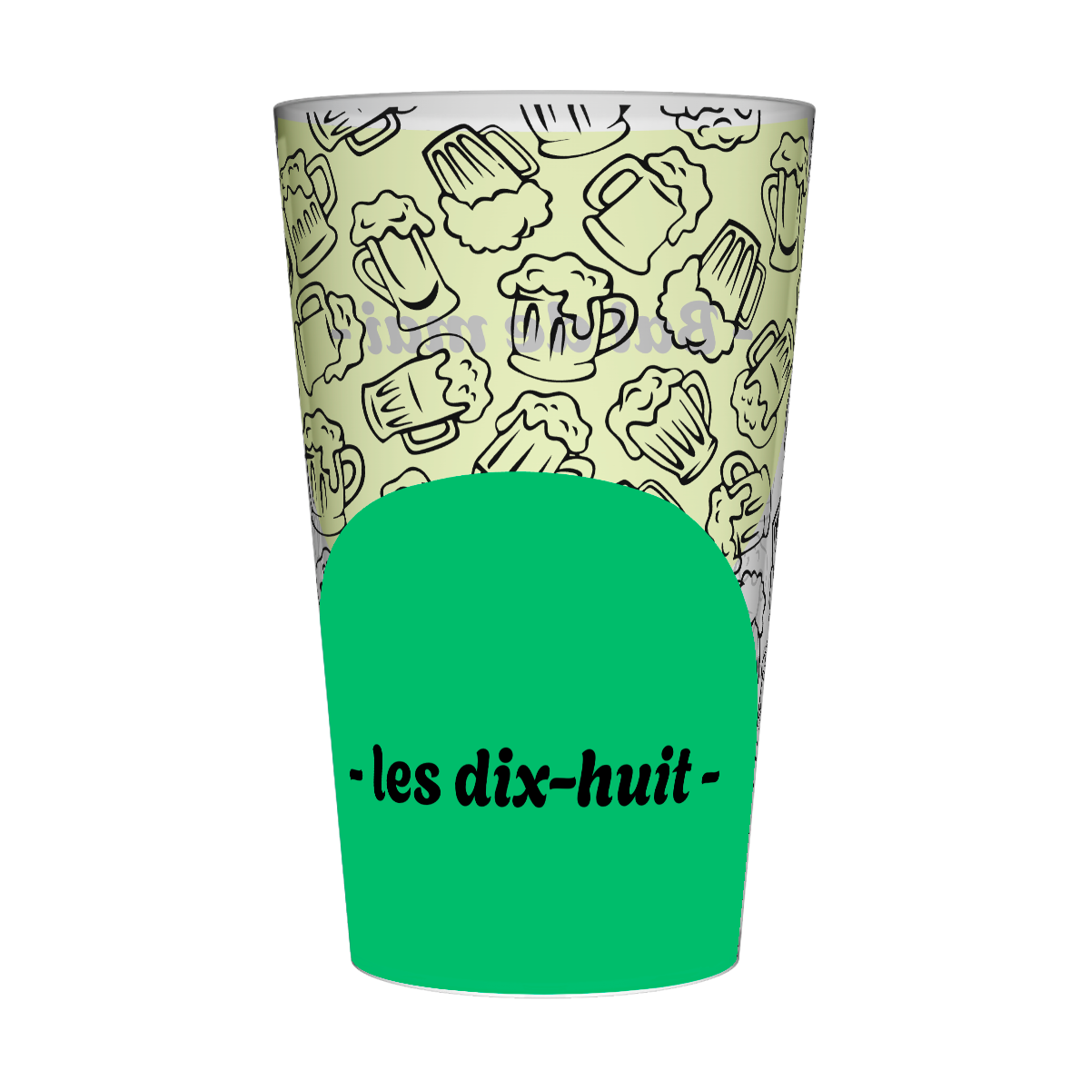 Gobelet personnalisé Conscrit Rond Vert & Bière 3