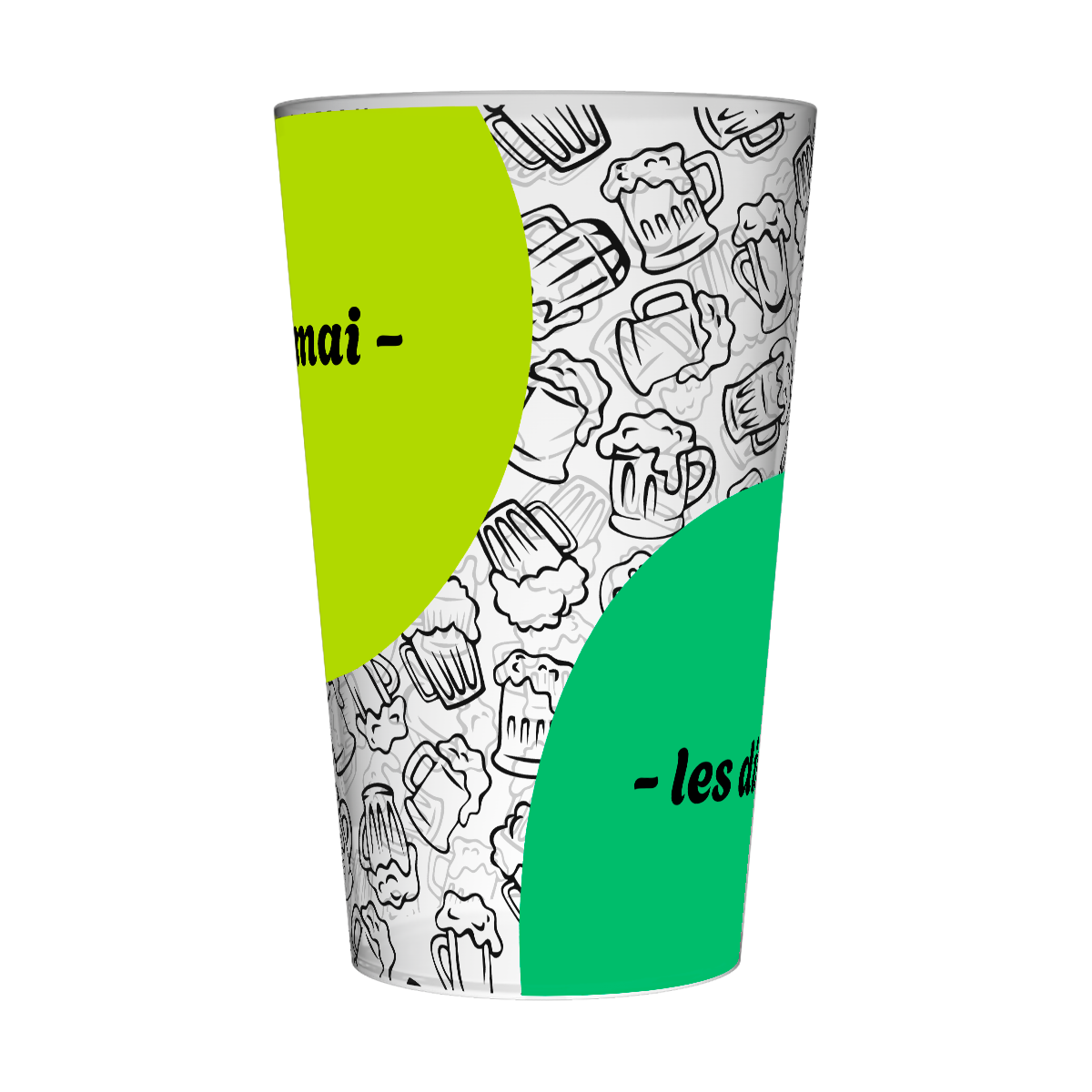Gobelet personnalisé Conscrit Rond Vert & Bière 2
