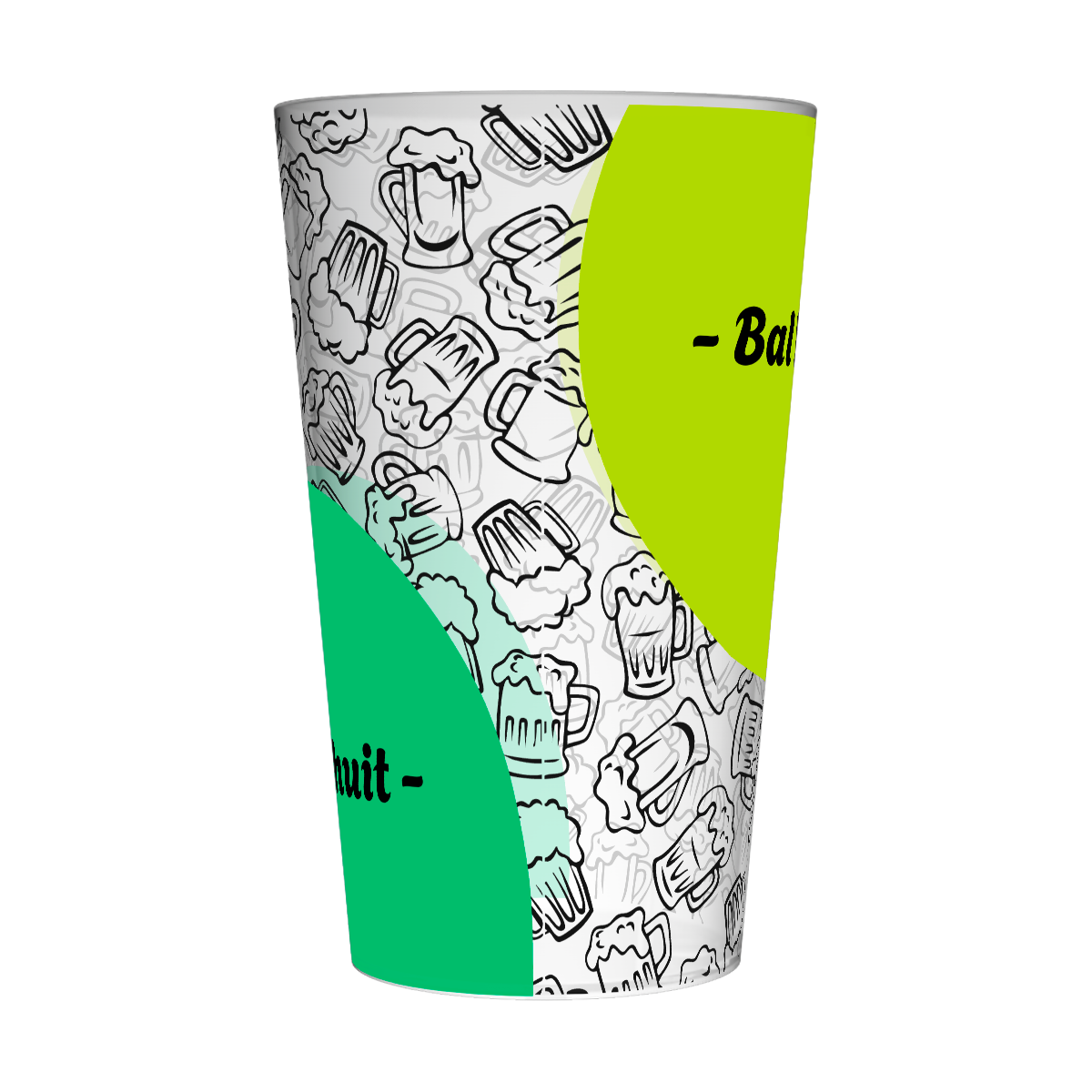 Gobelet personnalisé Conscrit Rond Vert & Bière 4