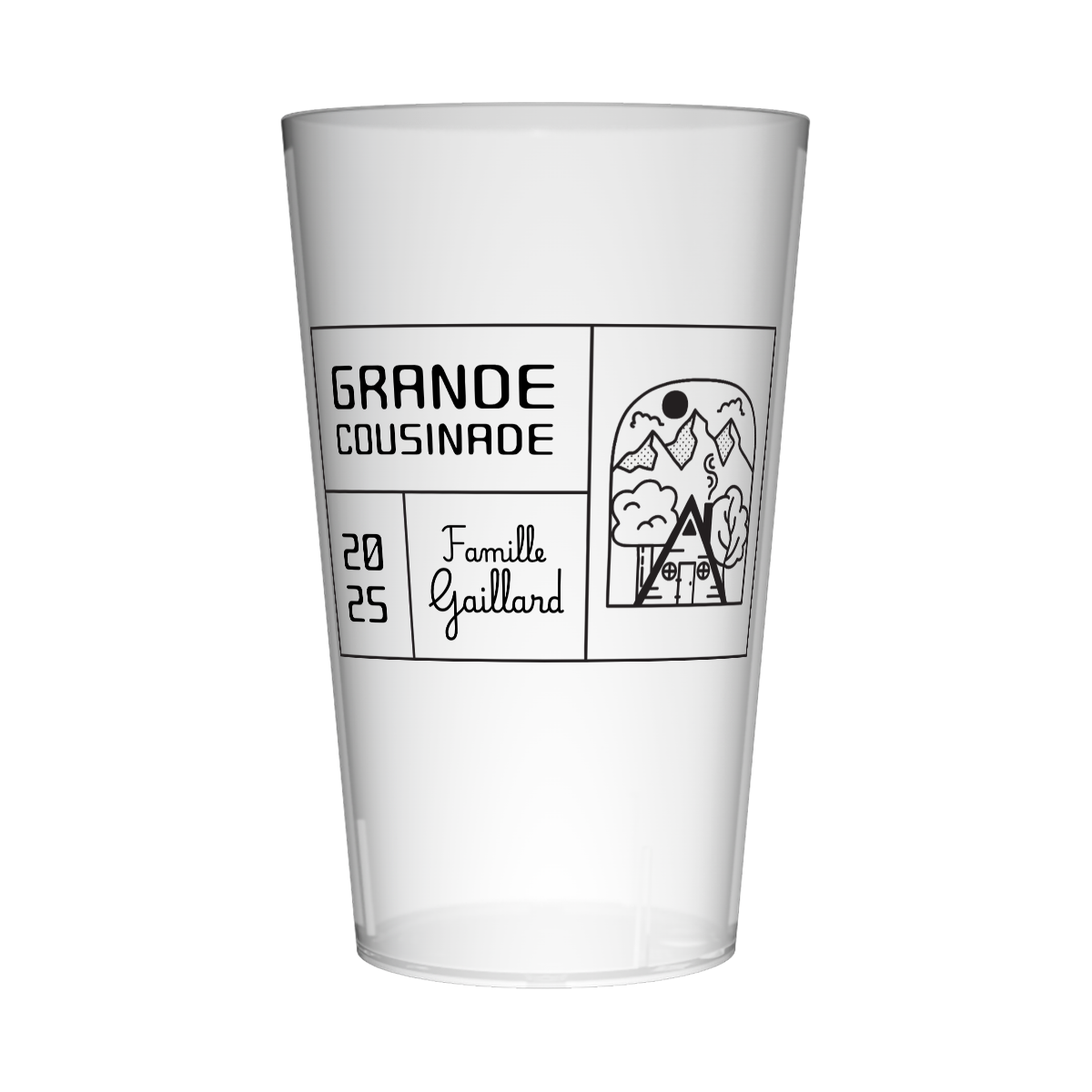 Gobelet personnalisé Cousinade Epuré