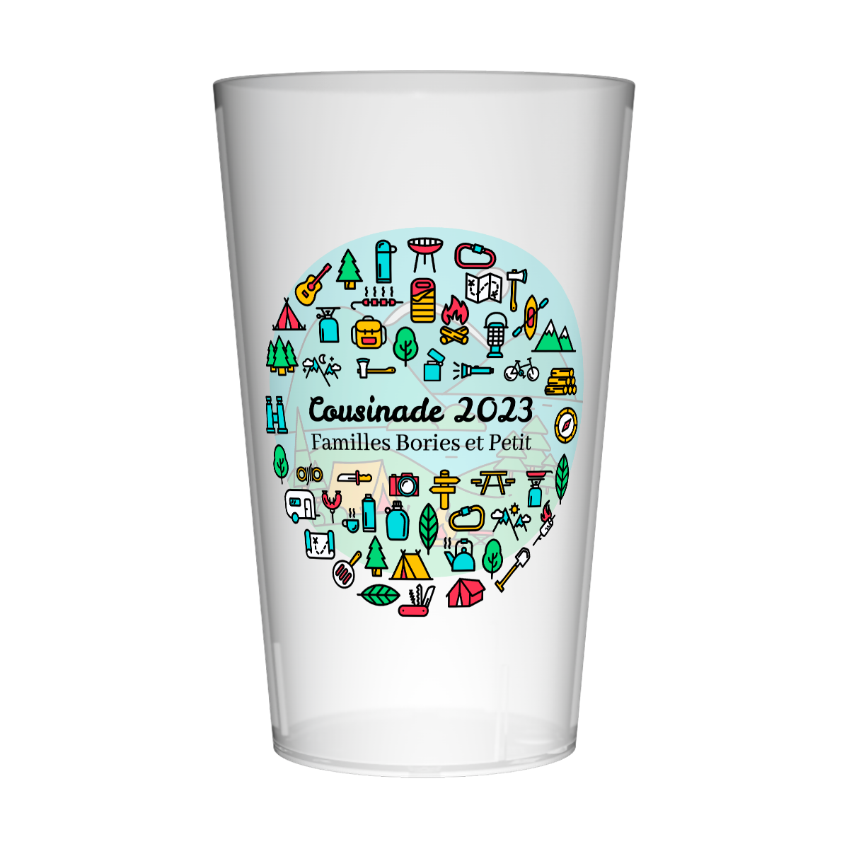 Gobelet personnalisé Cousinade Camping