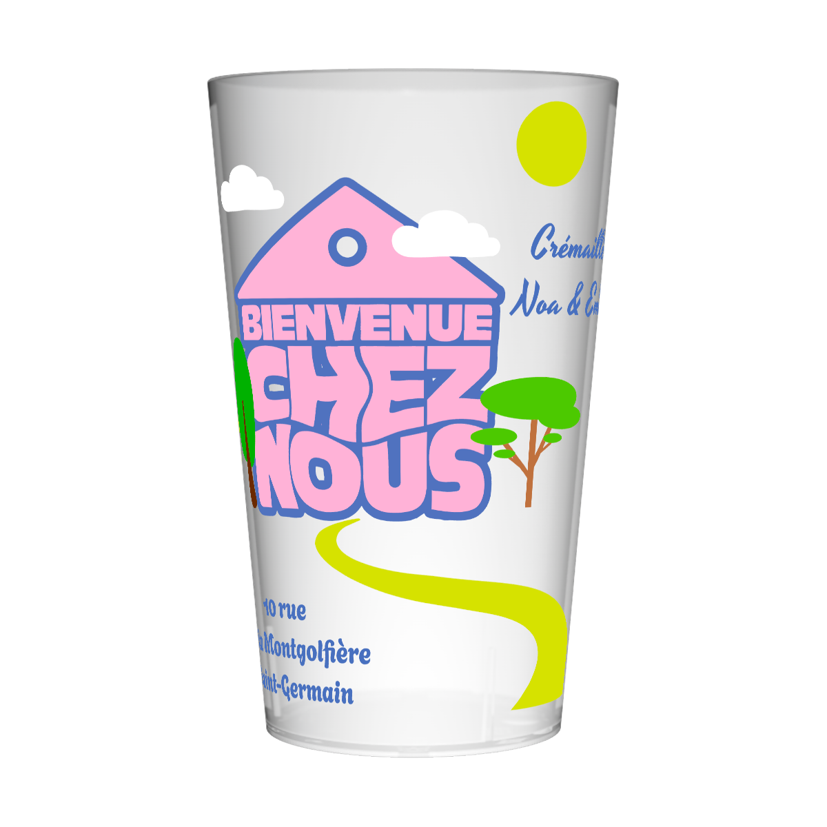 Gobelet personnalisé Crémaillère Bienvenue