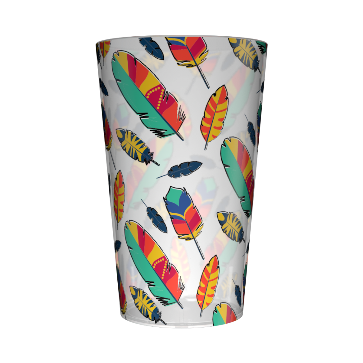 Gobelet personnalisé Déco Plumes Multicolores