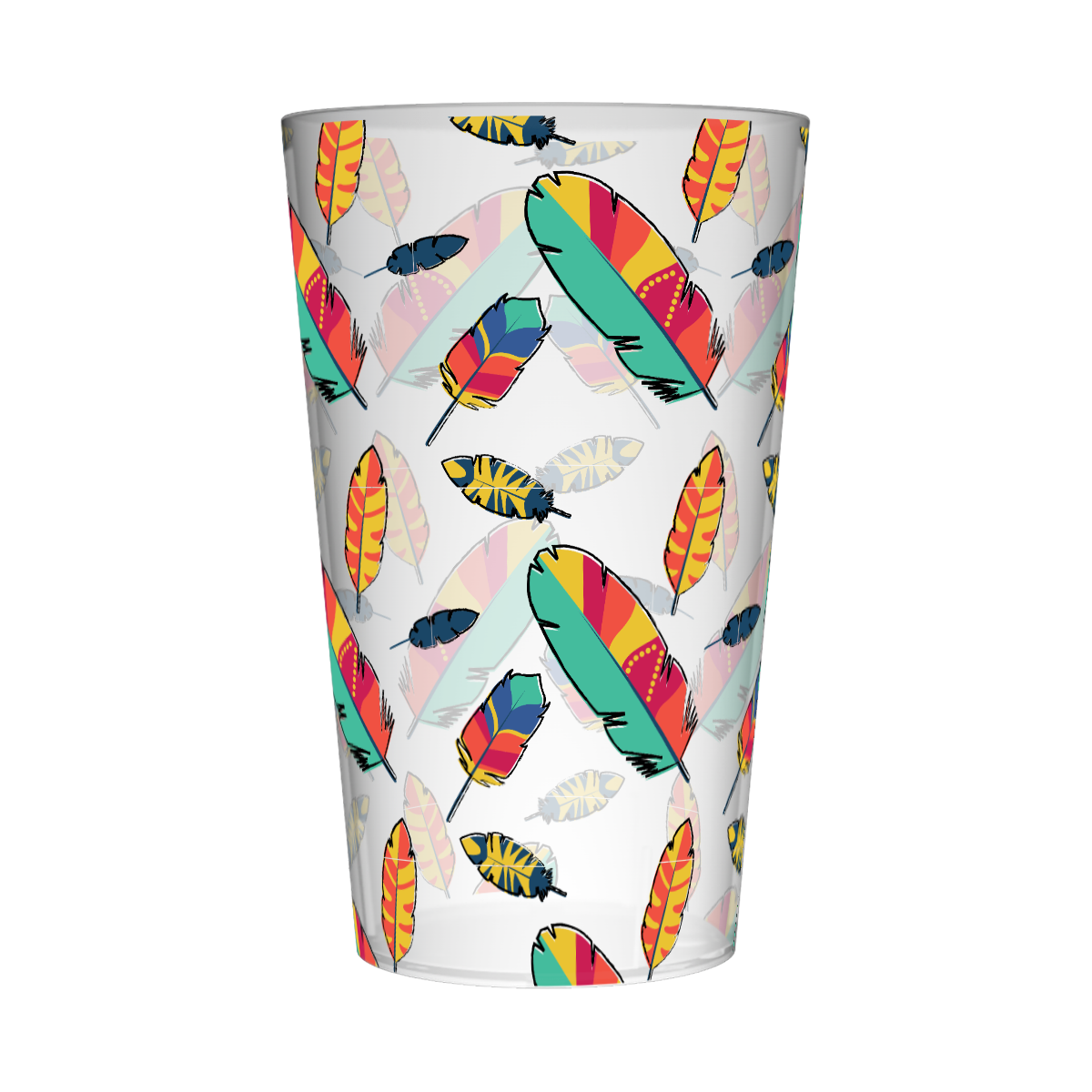 Gobelet personnalisé Déco Plumes Multicolores 3