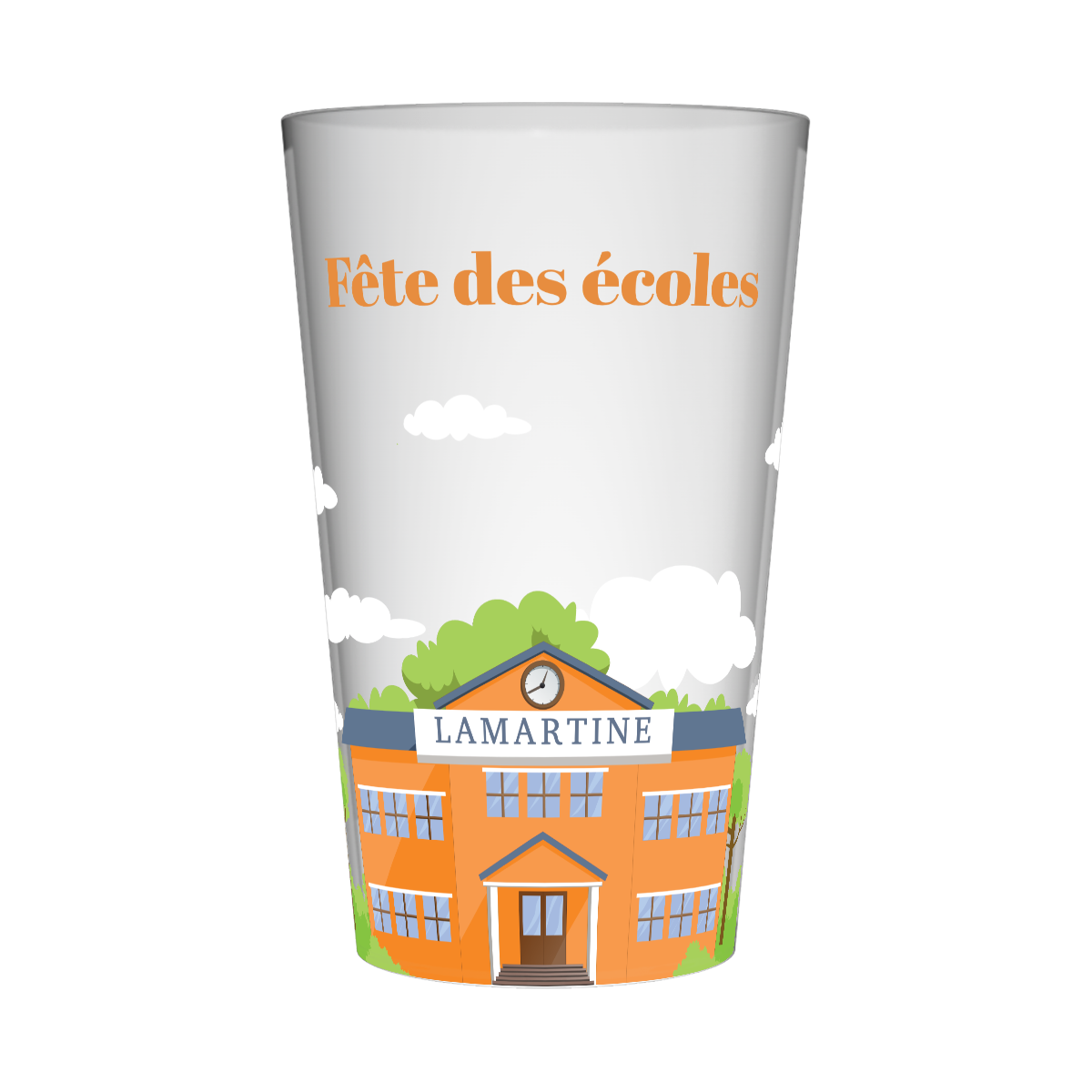 Gobelet personnalisé Fête des écoles Bâtiment