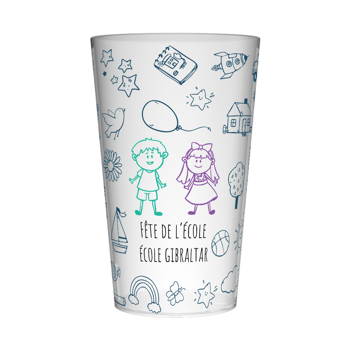 Gobelet personnalisé Fête des écoles Dessin