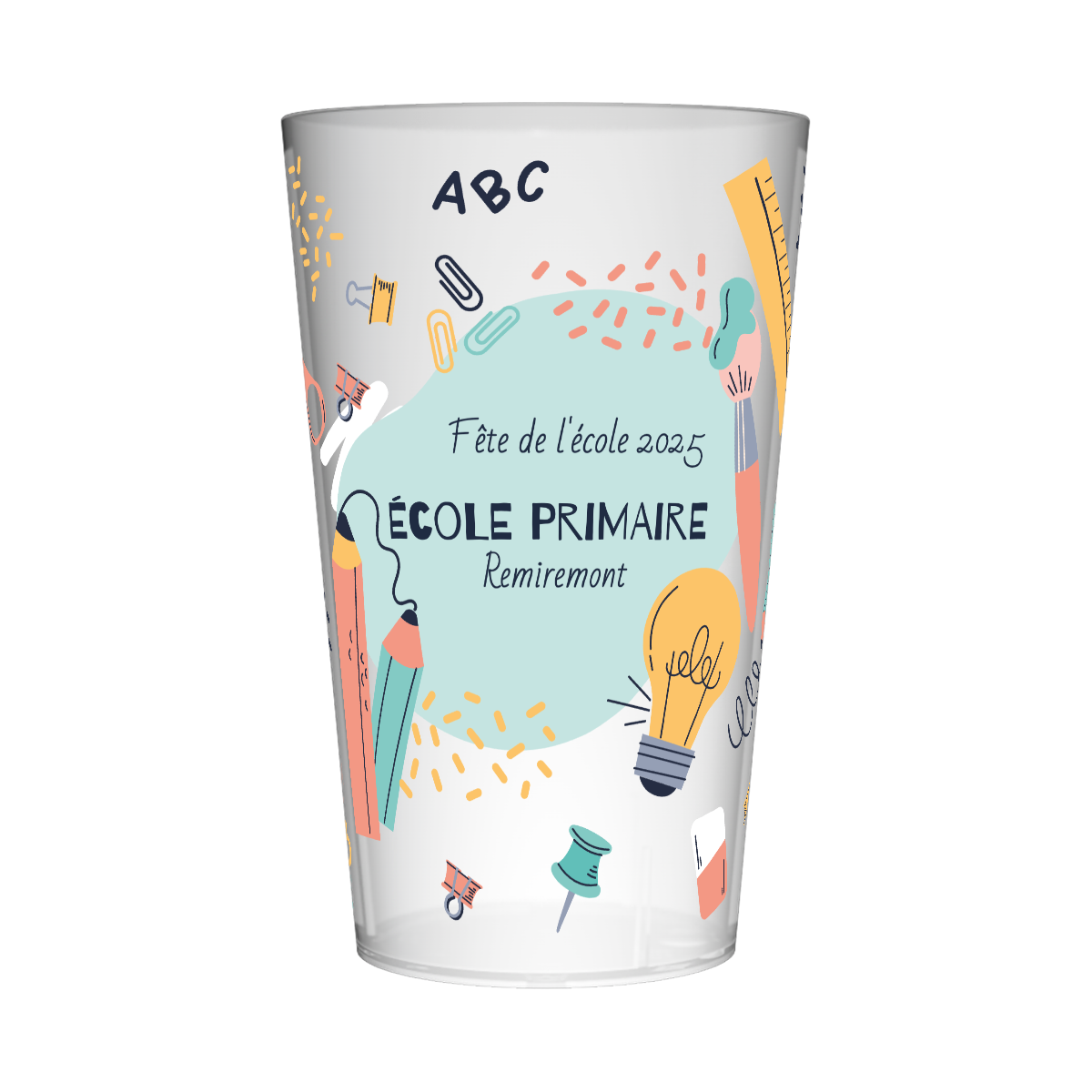 Gobelet personnalisé Fête des écoles Trousse