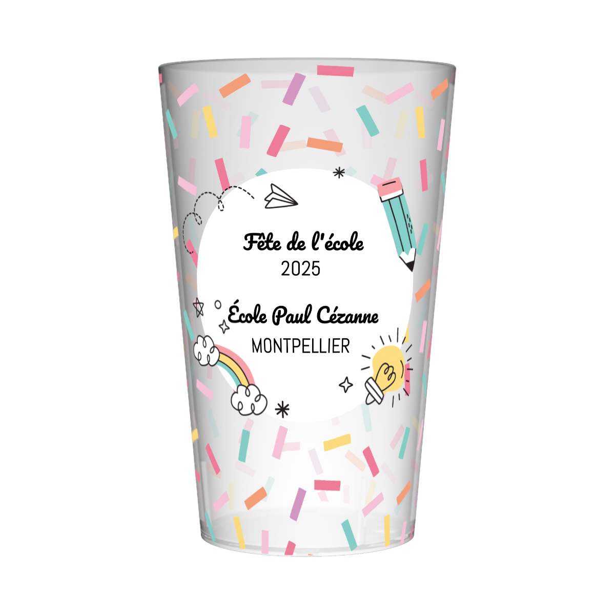 Gobelet personnalisé Fête des écoles Multicolore