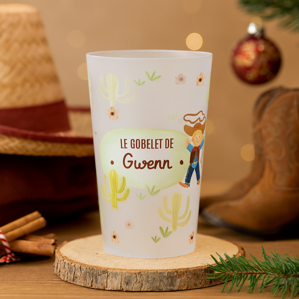 Gobelet personnalisé Enfant Cowboy ambiance