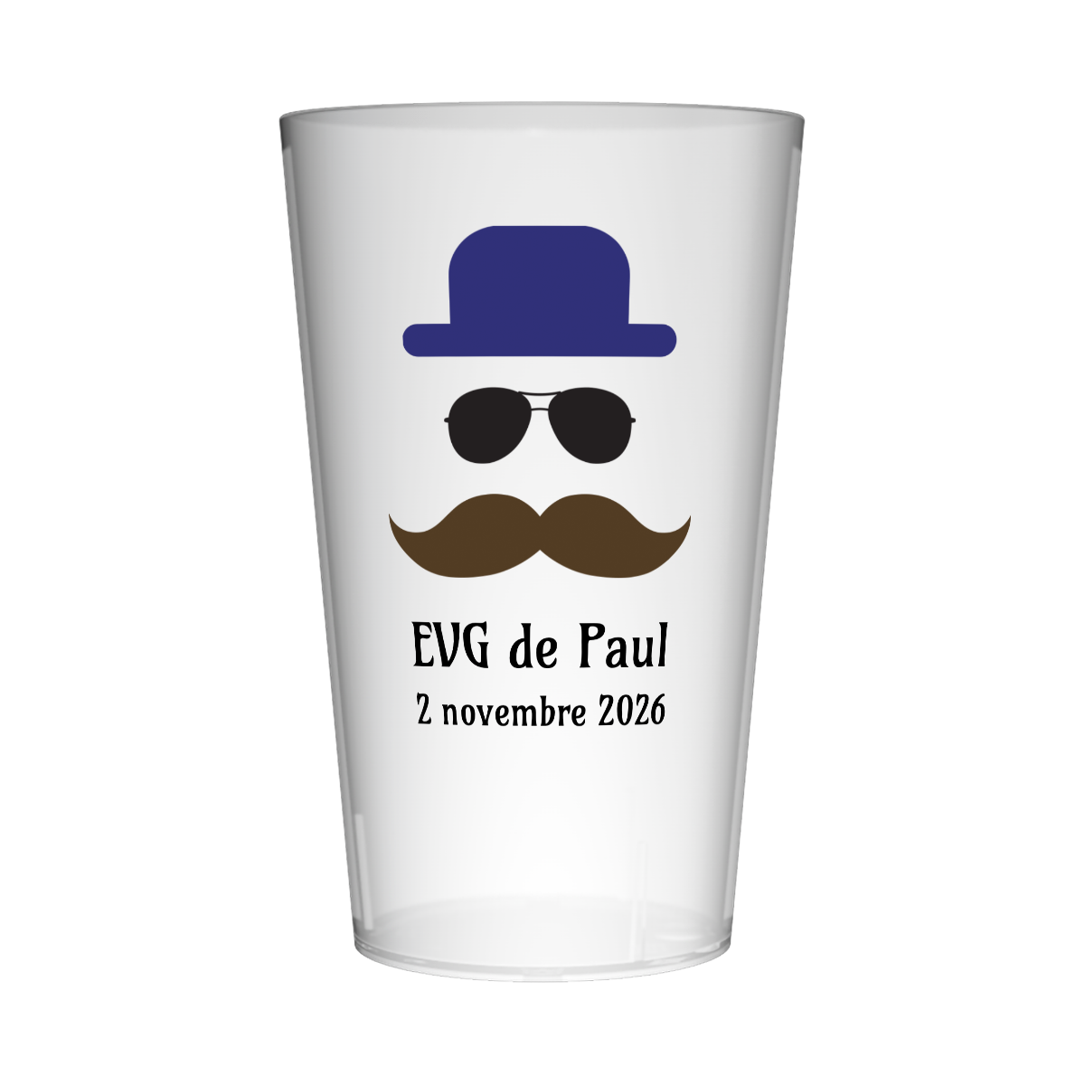 Gobelet personnalisé pour EVG Chapeau & Moustache
