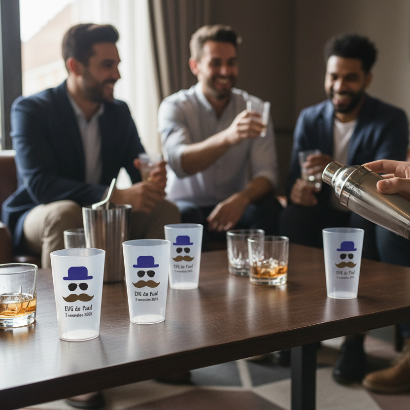 gobelet personnalise evg chapeau & moustache