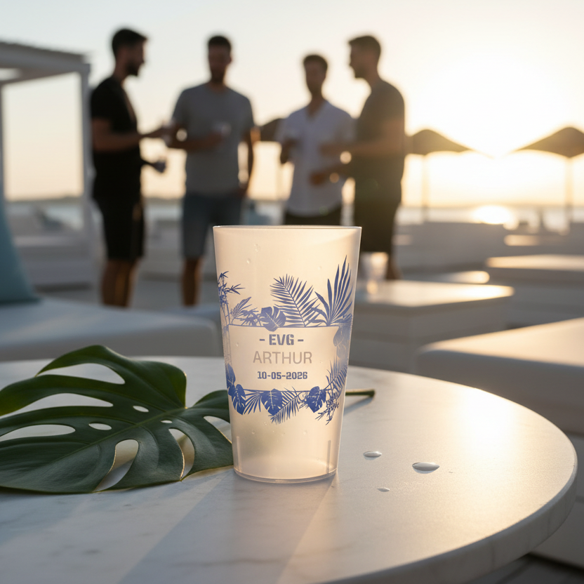 gobelet personnalise evg ibiza bleu