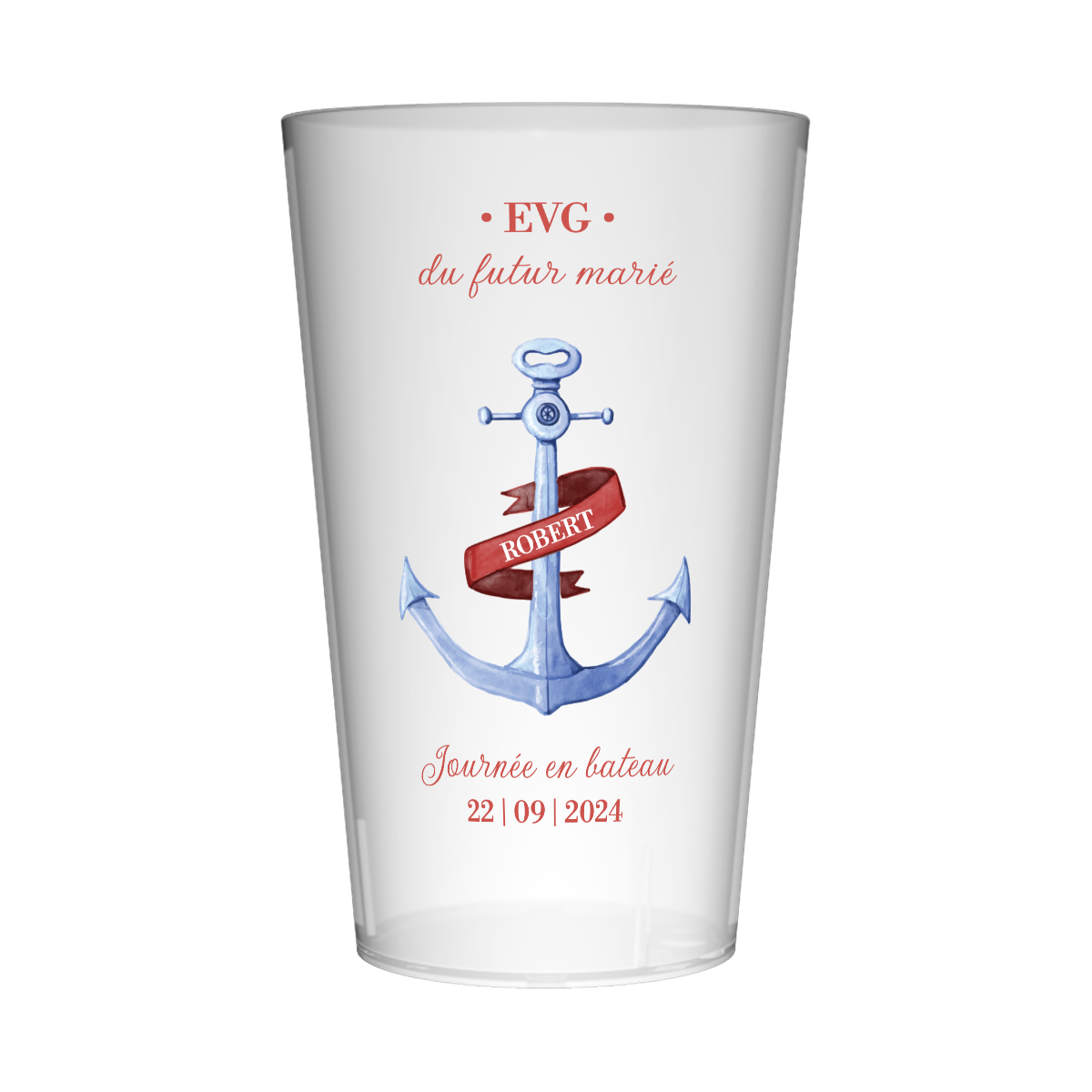 Gobelet personnalisé pour EVG Bateau