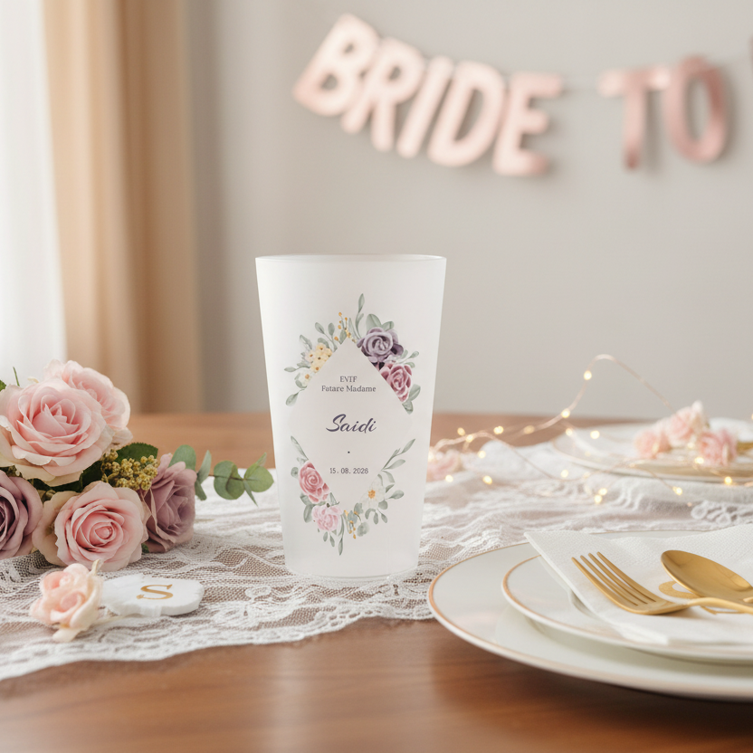 gobelet personnalise evjf losange & fleurs