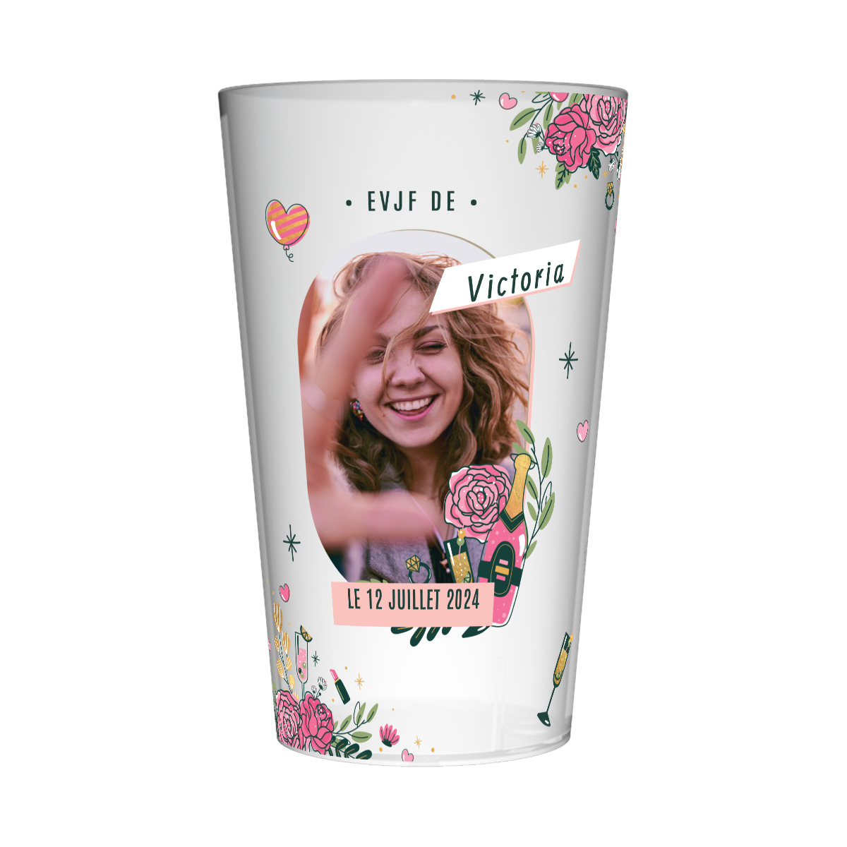 Gobelet personnalisé pour EVJF Photo & Champagne