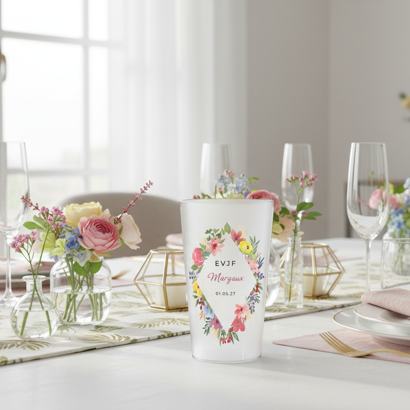 gobelet personnalise evjf fleuri