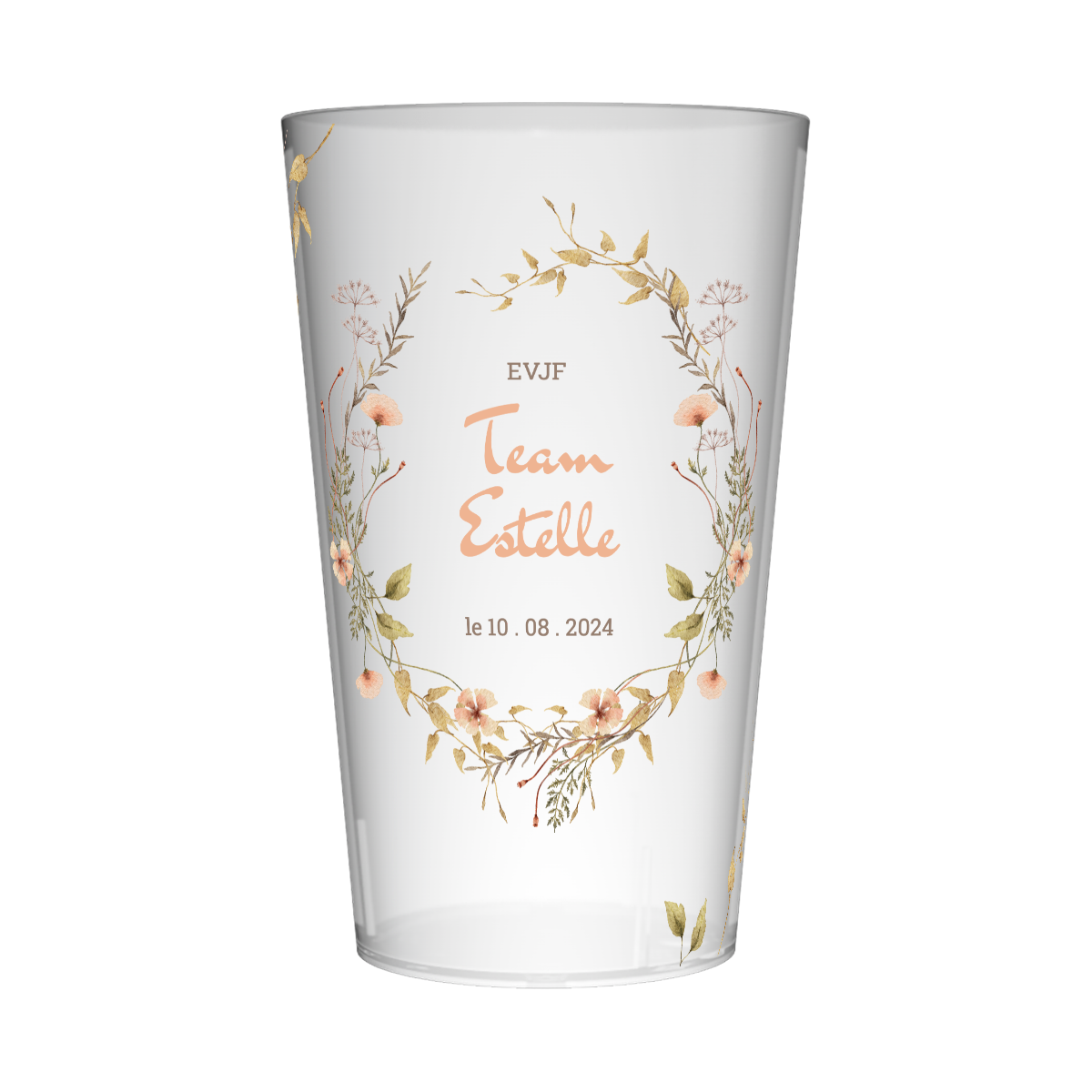 Gobelet personnalisé pour EVJF Couronne & Fleurs