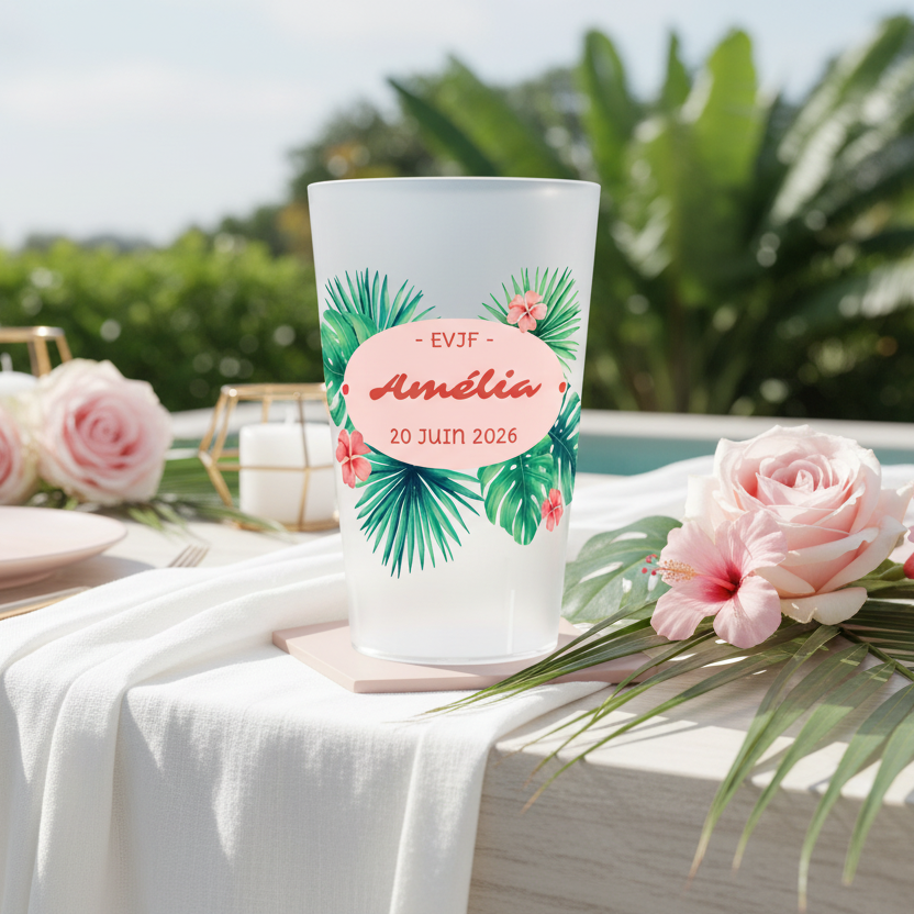 gobelet personnalise evjf plantes tropicales