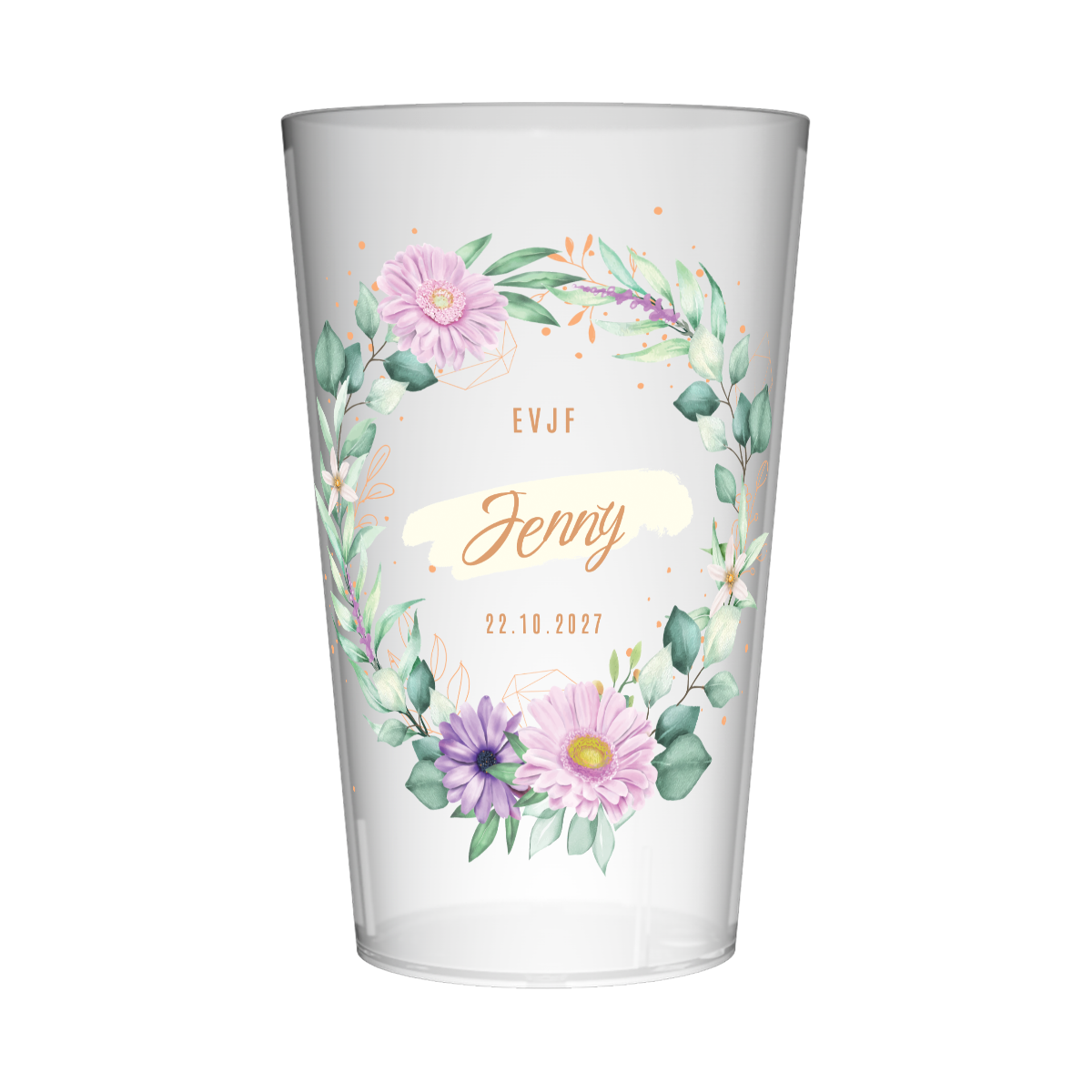 Gobelet personnalisé pour EVJF Couronne Multicolore