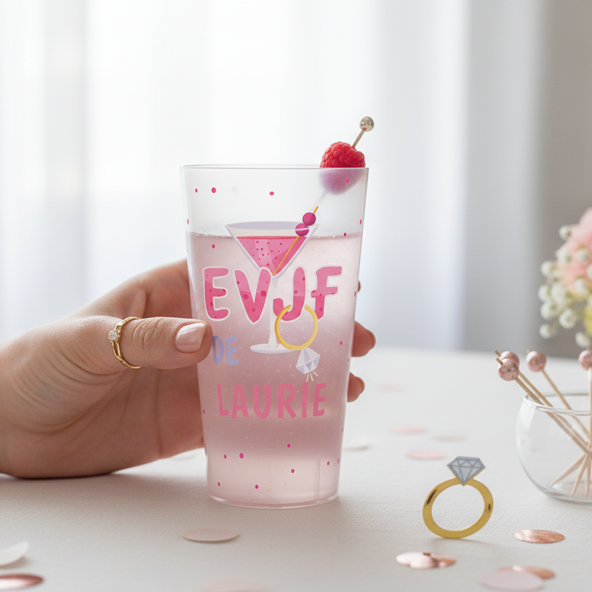 gobelet personnalise cocktail et bague evjf