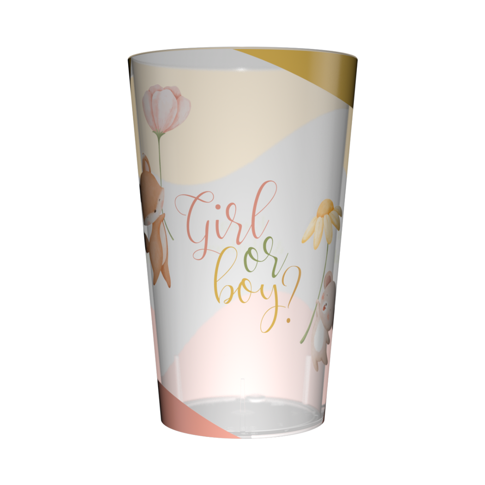 Lot De 8 Gobelets Carton Gender Reveal 25 Cl – Rose & Turquoise 'Fille Ou Garçon ?' – Parfait Pour Annonce Sexe Bébé !