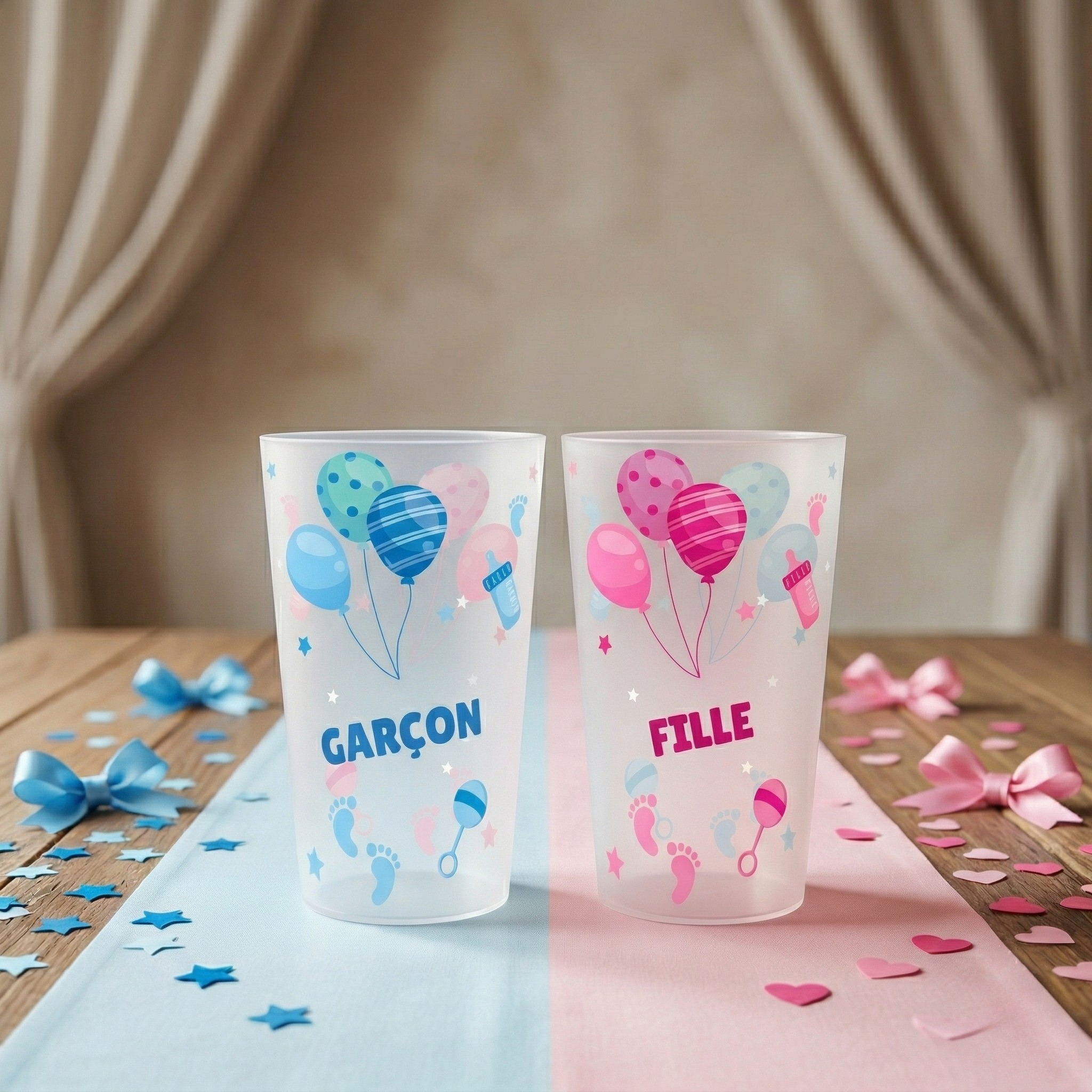 gobelet personnalise gender reveal garçon fille