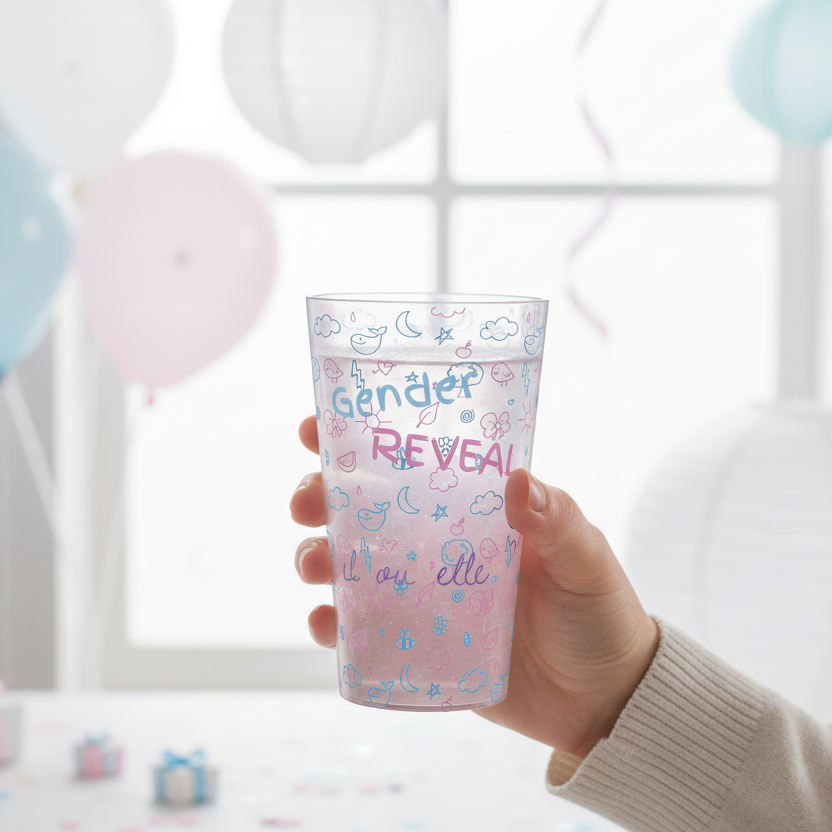 gobelet personnalise gender reveal dessin