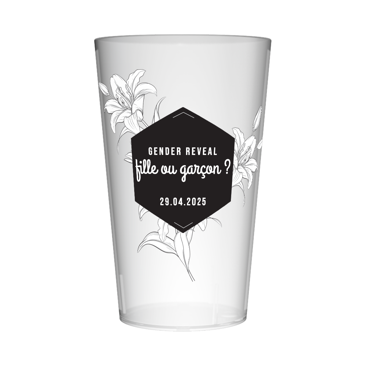 Gobelet personnalisé Gender Reveal Fleurs