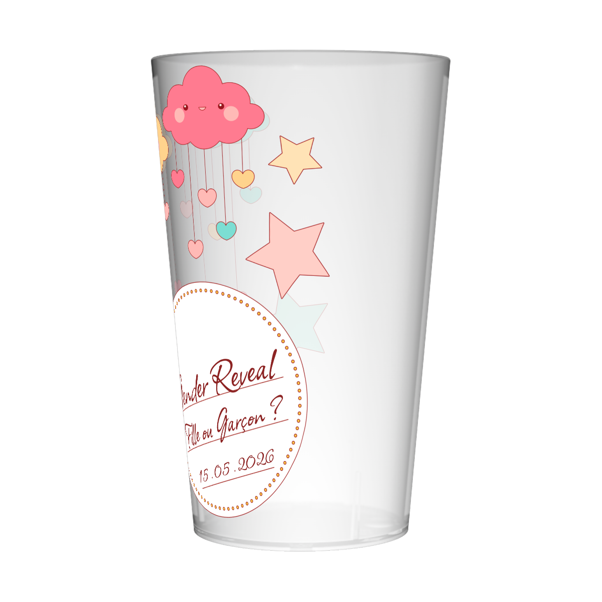 Gobelet personnalisé Gender Reveal Nuages & Etoiles 4