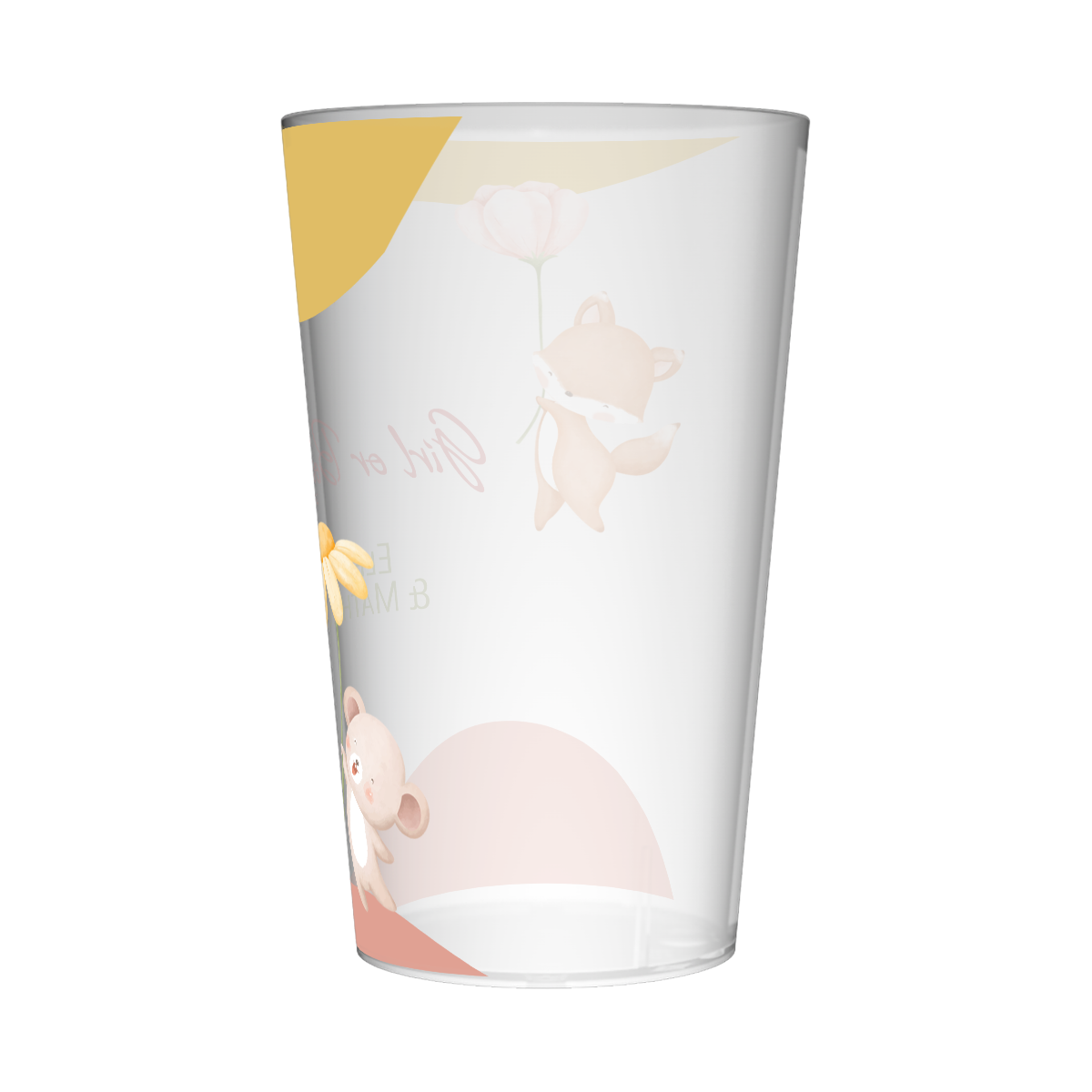 Gobelet personnalisé Gender Reveal Fleurs & Animaux 3