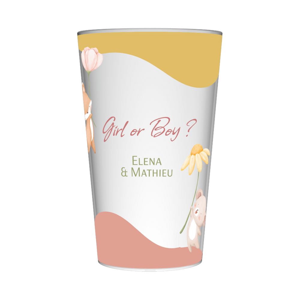 10 Gobelets en carton - Girl or Boy ? - Jour de Fête - Gender Reveal - Fille ou garçon ? - Baby Shower