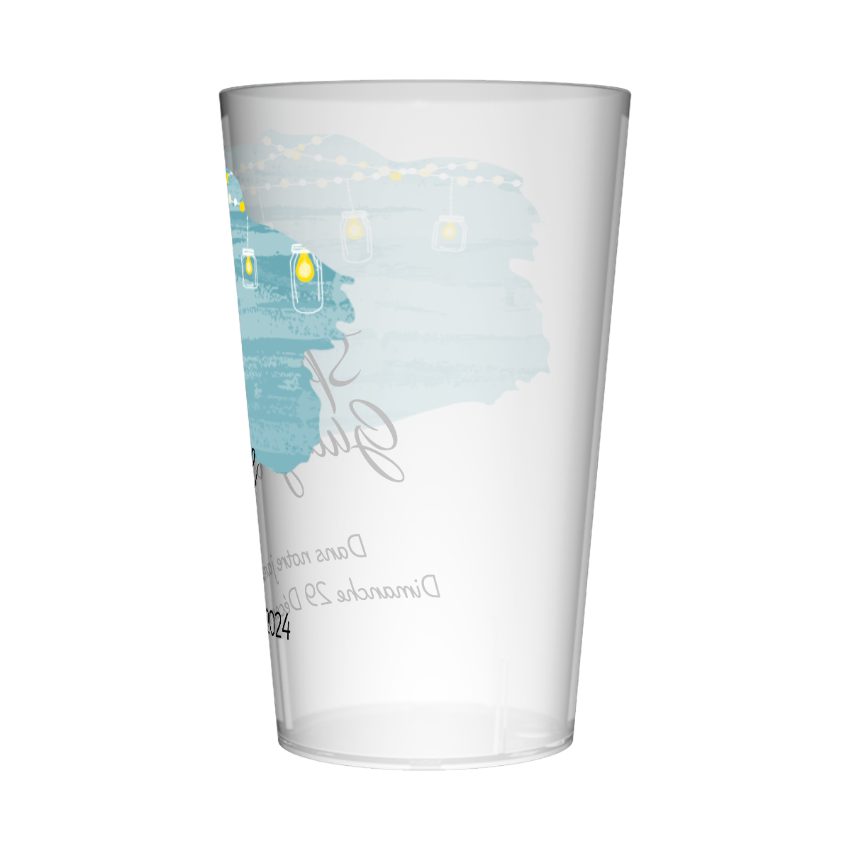 Gobelet personnalisé Guinguette Bleu & Guirlandes 3