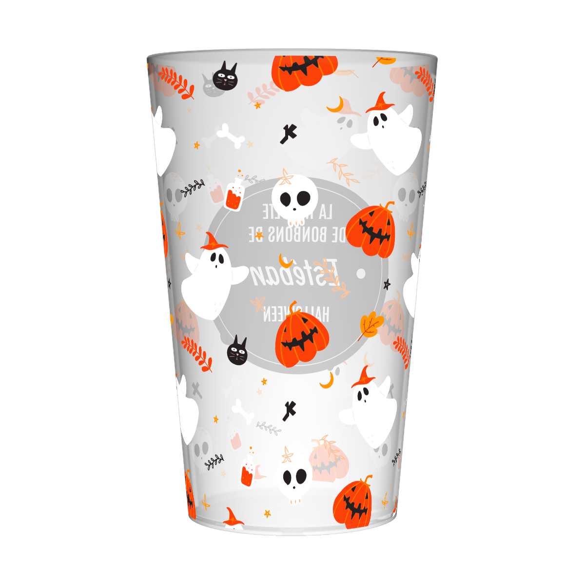 Gobelet personnalisé Halloween Fantôme & Citrouille 3