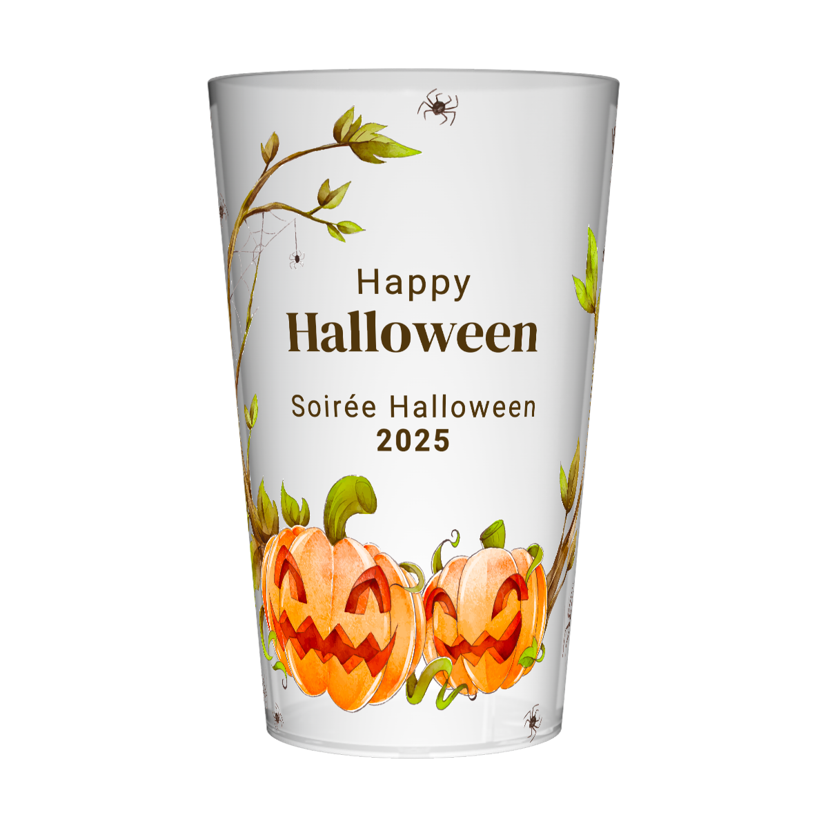 Gobelet personnalisé Halloween Araignée & Citrouille