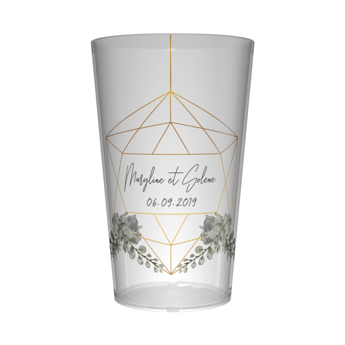 Gobelet personnalisé Mariage Boule Dorée
