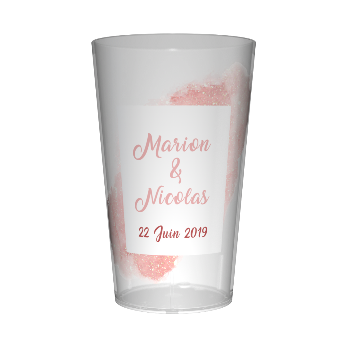 Gobelet personnalisé Mariage Tache Rose