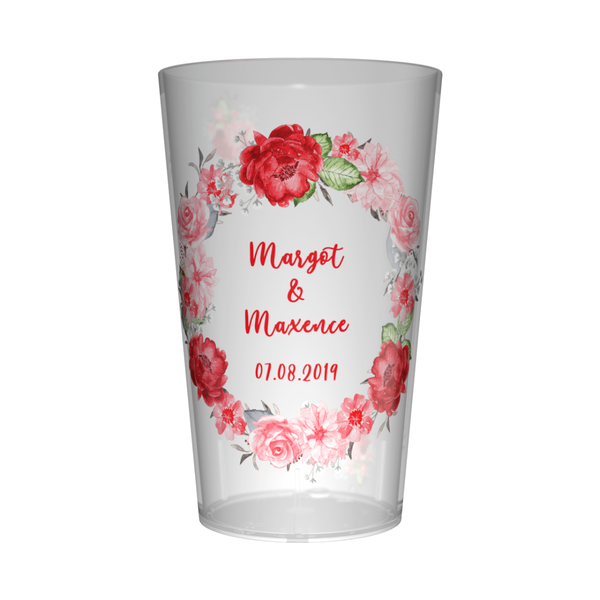 Gobelet Mariage - Couronne Florale & Or