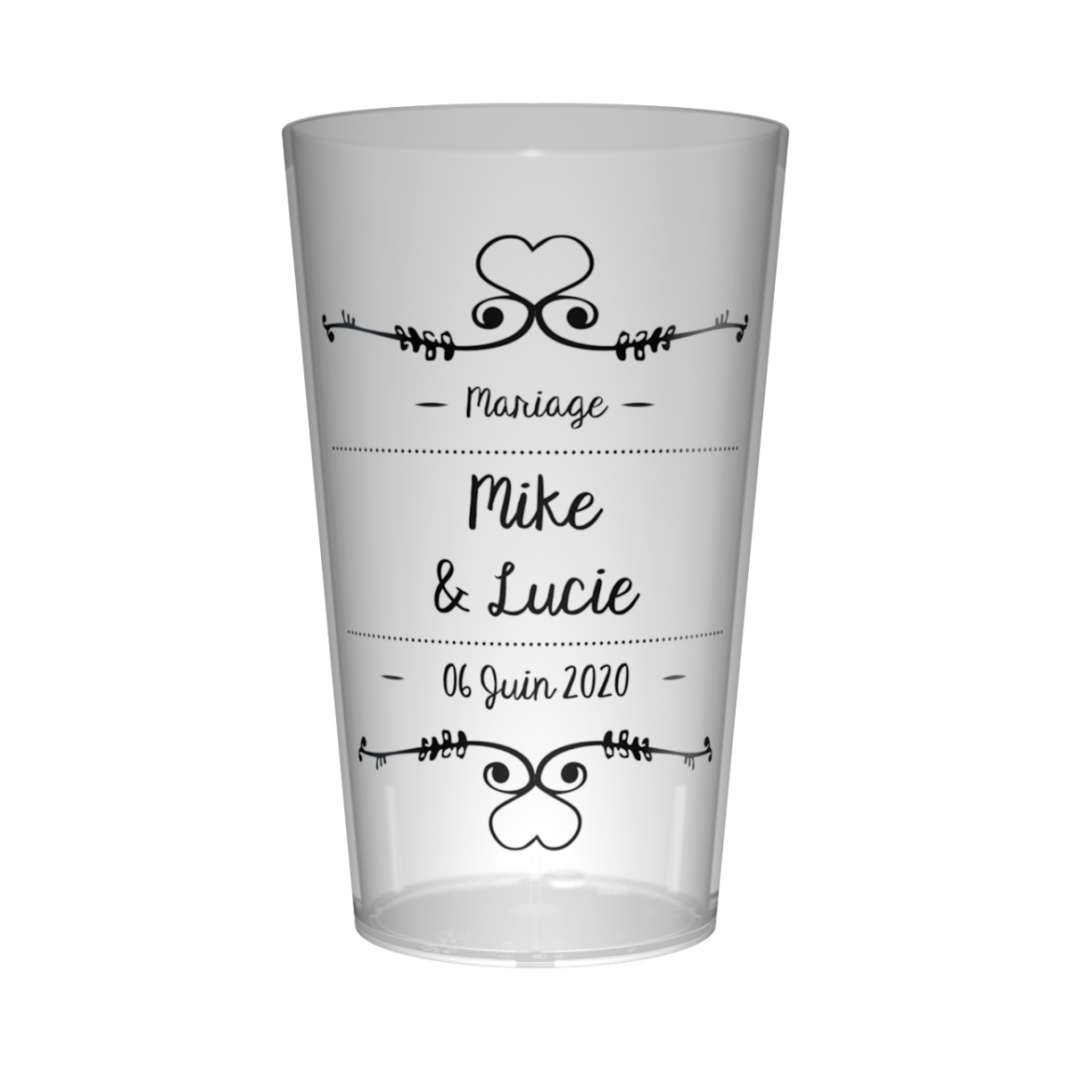 Gobelet personnalisé Mariage Black Heart