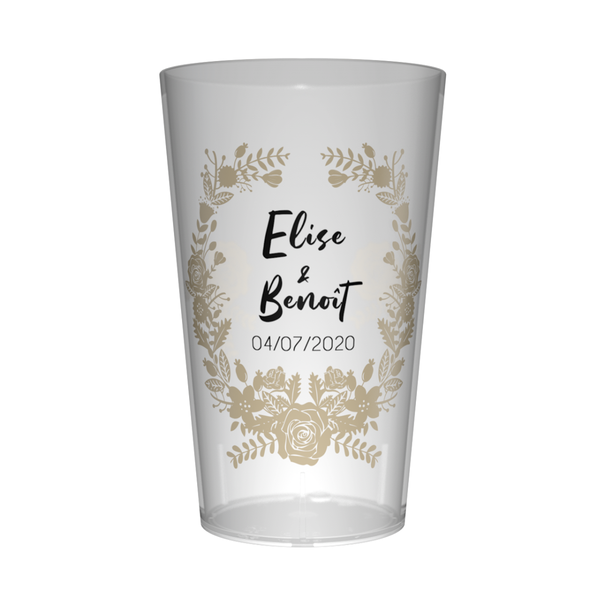 Gobelet personnalisé Mariage Couronne de Fleurs