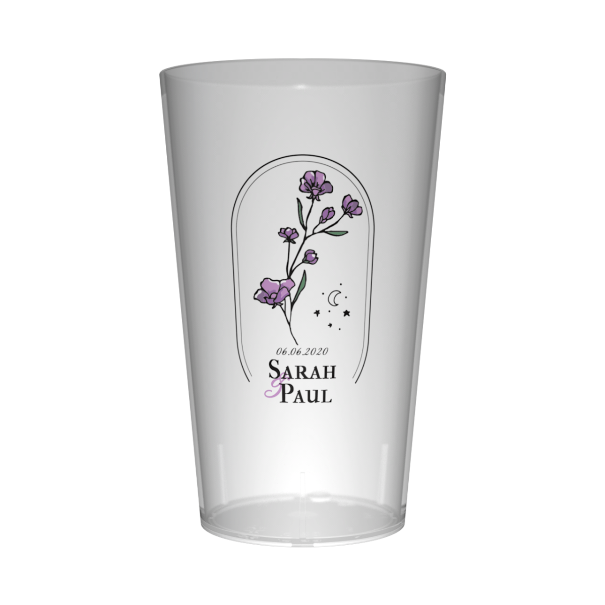 Gobelet personnalisé Mariage Fleurs Violettes
