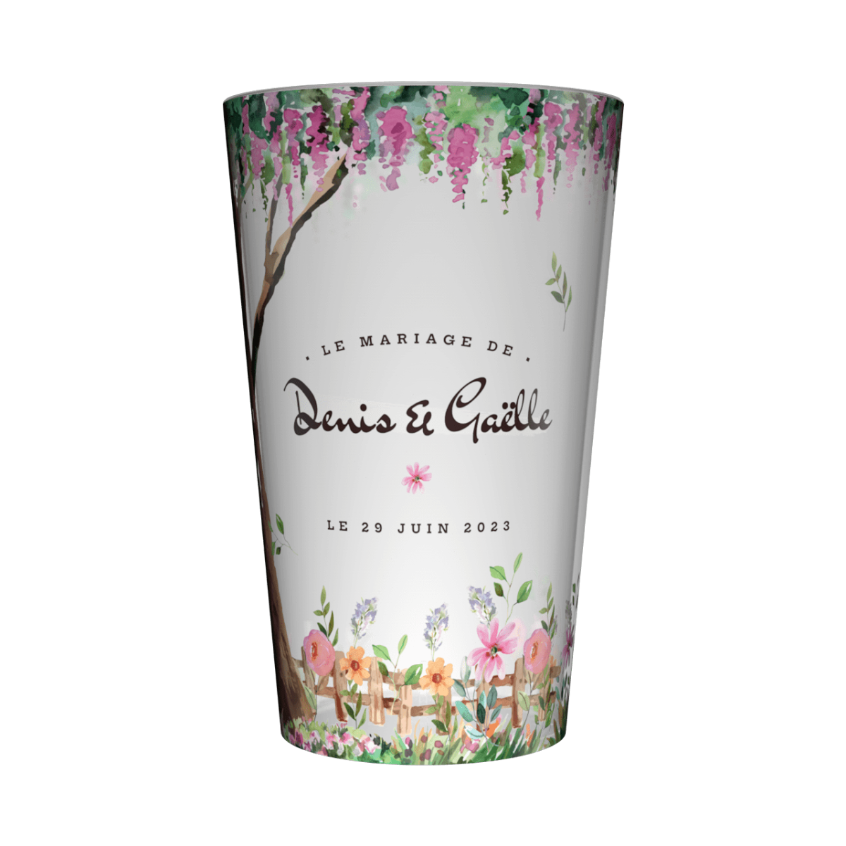 Gobelet personnalisé Mariage Pink Frame