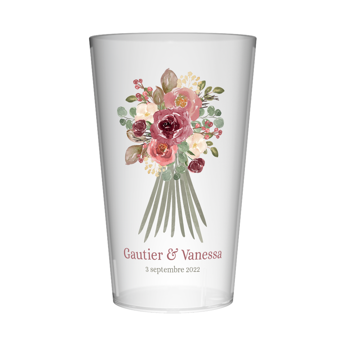 Gobelet personnalisé Mariage Bouquet de fleurs