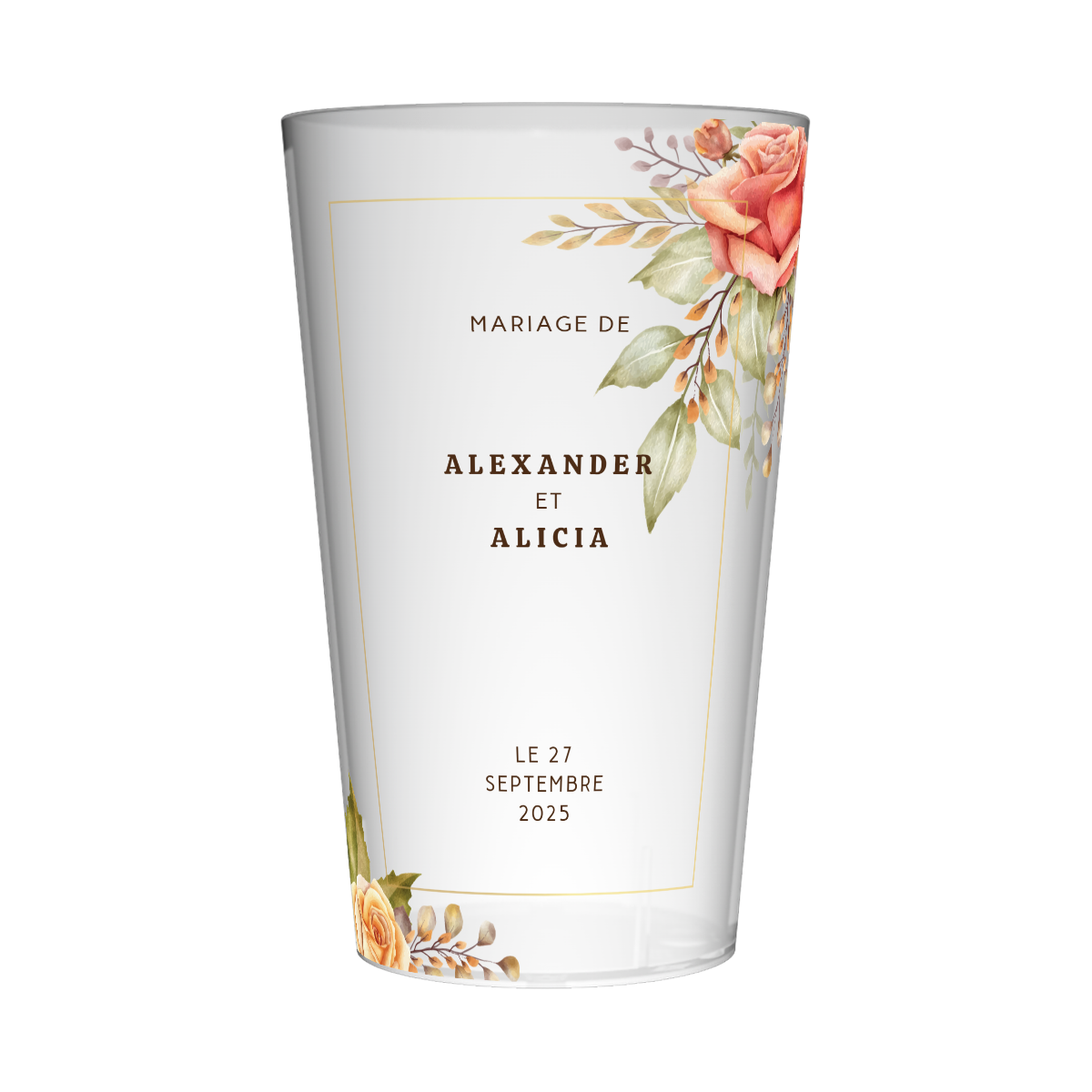 Gobelet personnalisé Mariage Fleuri