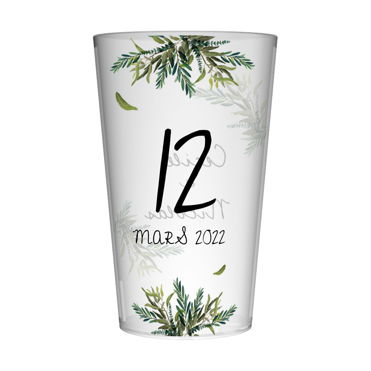 Gobelet personnalisé Mariage Feuilles 2