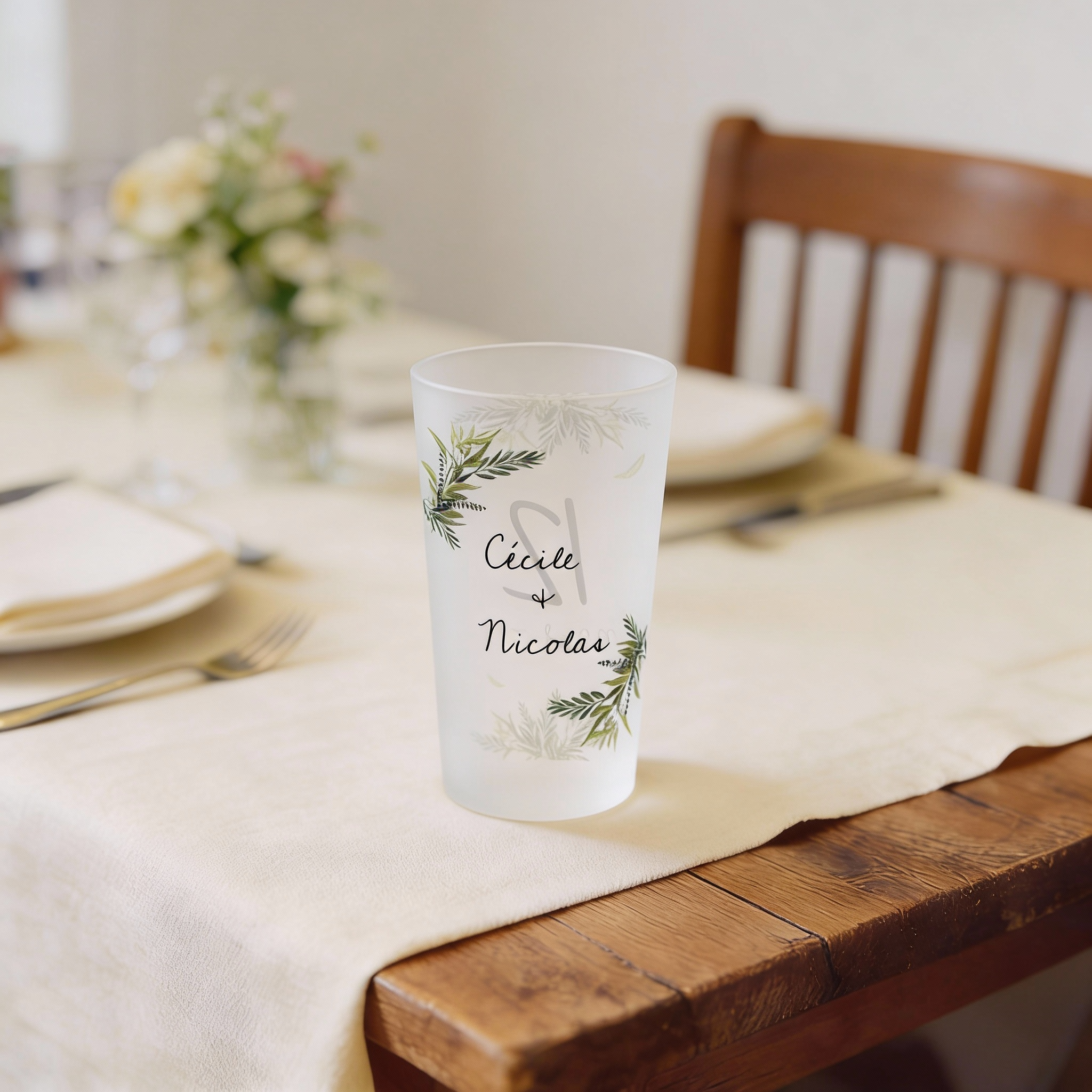 gobelet personnalise mariage feuilles