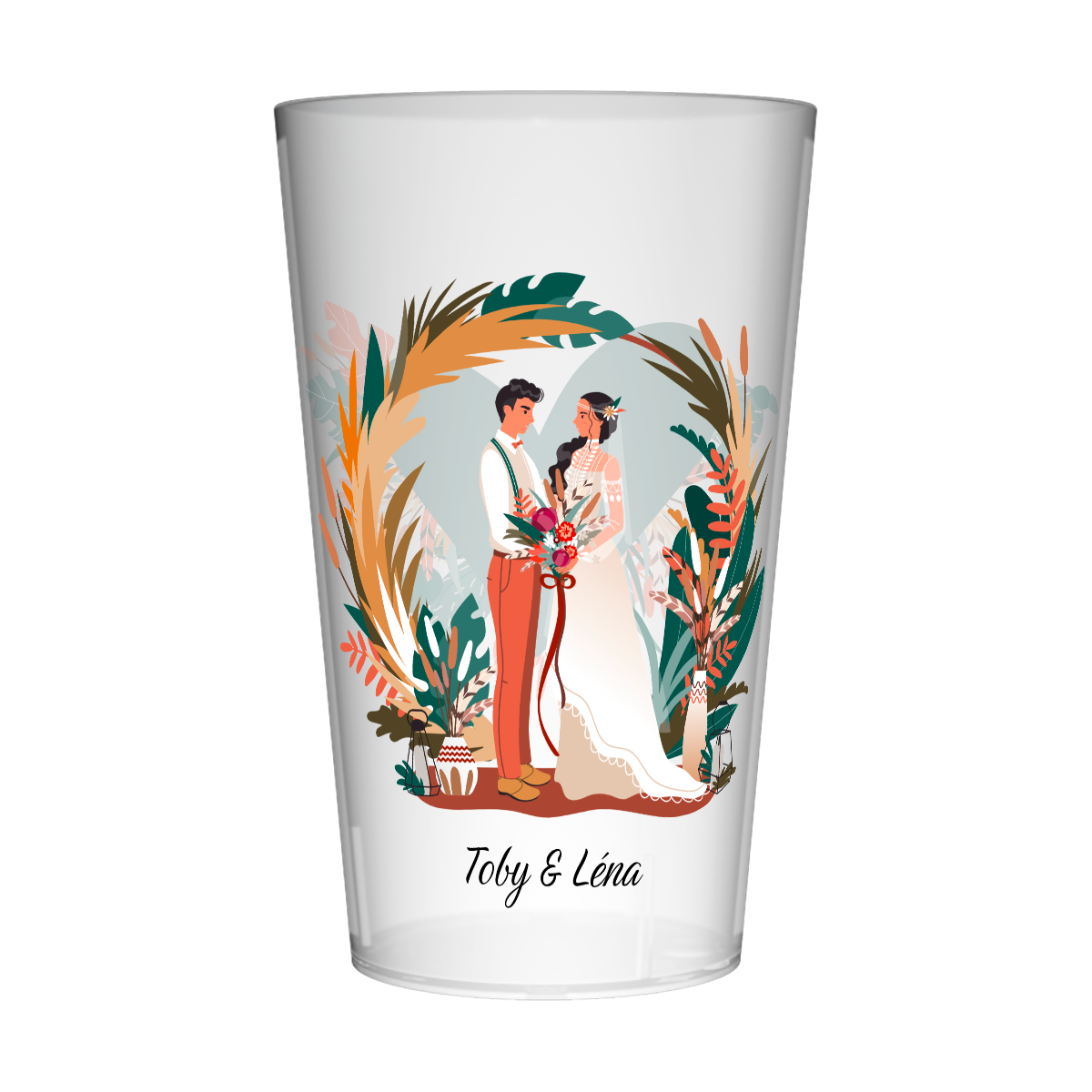 Gobelet personnalisé Mariage Feuillage