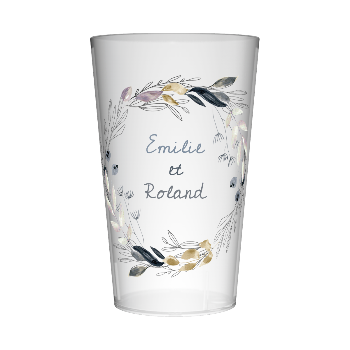 Gobelet personnalisé Mariage Champêtre jaune