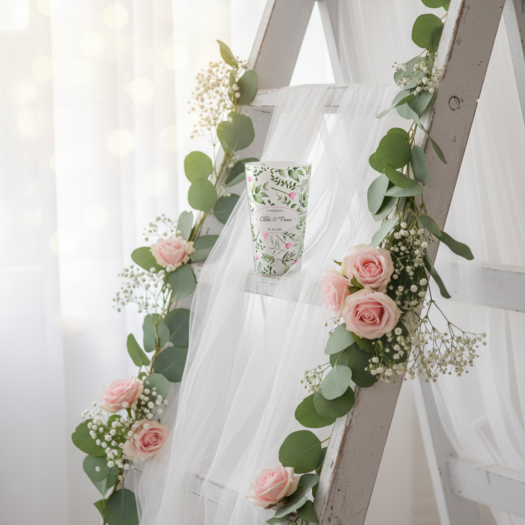 gobelet personnalise mariage fleurs